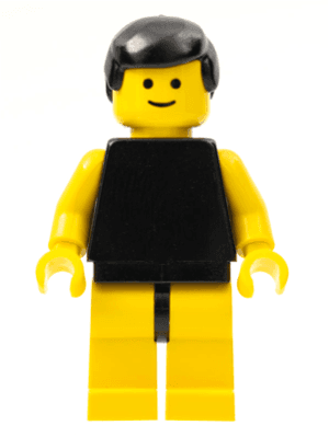LEGO Plain Black Torso with Yellow Arms Black Male Hair (pln040) Town / City Minifigure