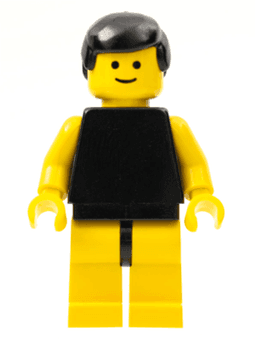 LEGO Plain Black Torso with Yellow Arms Black Male Hair (pln040) minifigure