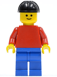 LEGO Plain Red Torso with Red Arms Black Construction Helmet (pln042) minifigure