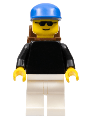 LEGO Plain Black Torso with Black Arms Sunglasses Blue Cap (pln045) Town / City Minifigure