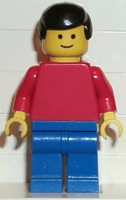 LEGO Plain Red Torso with Red Arms Black Male Hair (pln050) minifigure