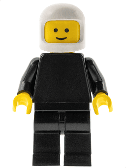 LEGO Plain Black Torso with Black Arms White Classic Helmet (pln051) minifigure