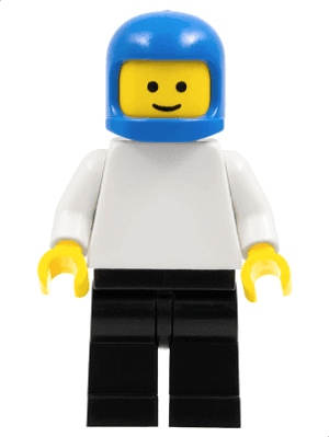 LEGO Plain White Torso with White Arms Blue Classic Helmet (pln052) Town / City Minifigure