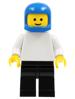 LEGO Plain White Torso with White Arms Blue Classic Helmet (pln052) minifigure