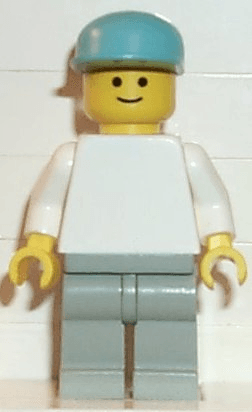 LEGO Plain White Torso with White Arms Maersk Blue Cap (pln053) minifigure