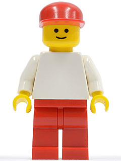 LEGO Plain White Torso with White Arms Red Cap (pln054) Town / City Minifigure