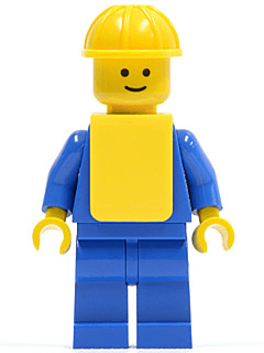 LEGO Plain Blue Torso with Blue Arms Yellow Construction Helmet Yellow Vest (pln064) Town / City Minifigure