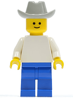 LEGO Plain White Torso with White Arms Light Gray Cowboy Hat (pln078) minifigure