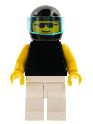 LEGO Plain Black Torso with Yellow Arms Sunglasses Trans-Light Blue Visor (pln080) Town / City Minifigure