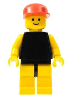 LEGO Plain Black Torso with Yellow Arms Red Cap (pln082) minifigure
