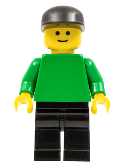 LEGO Plain Green Torso with Green Arms Black Cap (pln095) minifigure