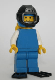 LEGO Plain Blue Torso with White Arms Black Underwater Visor Yellow Air Tanks Black Flippers (pln100) minifigure