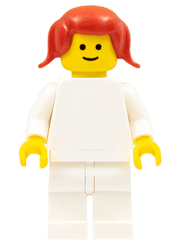 LEGO Plain White Torso Red Pigtails Hair (Homemaker Child) (pln103) minifigure