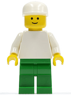 LEGO Plain White Torso with White Arms White Cap Standard Grin (pln111) Town / City Minifigure