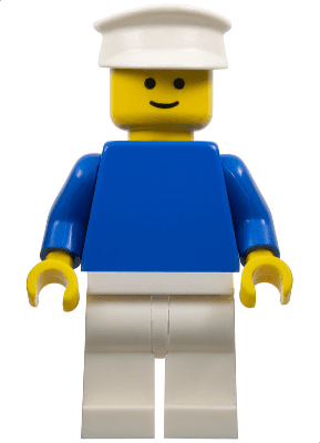 LEGO Plain Blue Torso with Blue Arms White Hat (pln126) Town / City Minifigure