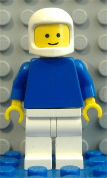 LEGO Plain Blue Torso with Blue Arms White Classic Helmet (pln127) Town / City Minifigure