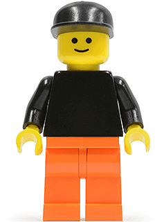 LEGO Plain Black Torso with Black Arms Black Cap (pln134) minifigure