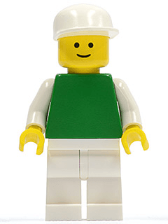 LEGO Plain Green Torso with White Arms White Cap (pln135) minifigure