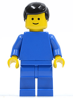 LEGO Plain Blue Torso with Blue Arms Black Male Hair (pln141) minifigure
