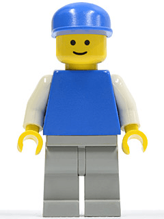 LEGO Plain Blue Torso with White Arms Blue Cap (pln144) minifigure