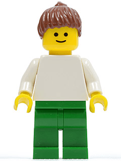 LEGO Plain White Torso with White Arms Reddish Brown Ponytail Hair (pln147) minifigure