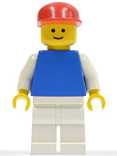 LEGO Plain Blue Torso with White Arms Red Cap (pln148) minifigure