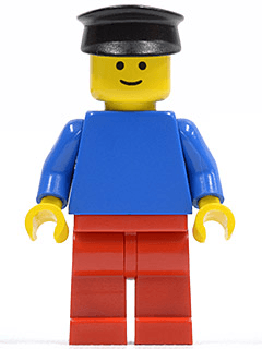 LEGO Plain Blue Torso with Blue Arms Black Hat (pln150) minifigure