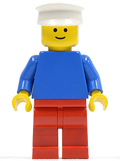 LEGO Plain Blue Torso with Blue Arms White Hat (pln151) Town / City Minifigure