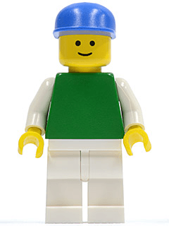 LEGO Plain Green Torso with White Arms Blue Cap (pln159) LEGO Minifigure