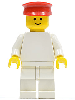 LEGO Plain White Torso with White Arms Red Hat (pln164) minifigure