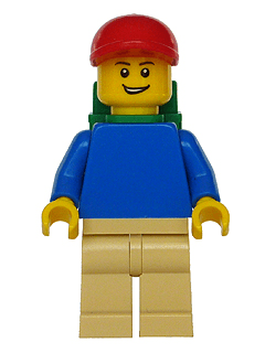 LEGO Plain Blue Torso with Blue Arms Red Short Bill Cap (pln167) minifigure
