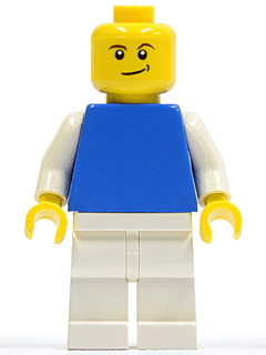 LEGO Plain Blue Torso with White Arms Crooked Smile (pln170) minifigure