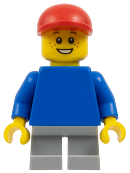 LEGO Plain Blue Torso with Blue Arms Red Cap (pln173) minifigure