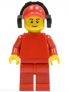 LEGO Plain Red Torso with Red Arms Red Cap with Hole Headphones (pln177) minifigure