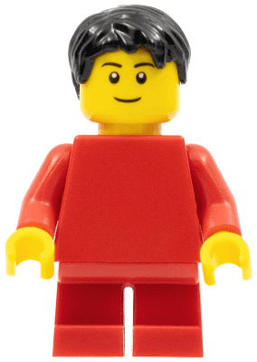LEGO Plain Red Torso with Red Arms Red Short Legs (pln180) Town / City Minifigure