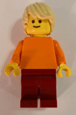 LEGO Plain Orange Torso with Orange Arms Tan Tousled Hair (pln183) minifigure