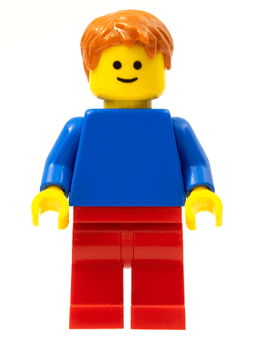 LEGO Plain Blue Torso with Blue Arms Dark Orange Hair (pln186) minifigure