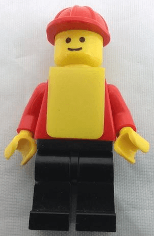 LEGO Plain Red Torso with Red Arms Red Construction Helmet Yellow Vest (pln190) Town / City Minifigure