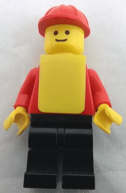 LEGO Plain Red Torso with Red Arms Red Construction Helmet Yellow Vest (pln190) minifigure