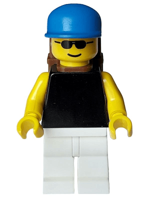 LEGO Plain Black Torso with Yellow Arms and Hands Sunglasses Blue Cap (pln195) Town / City Minifigure