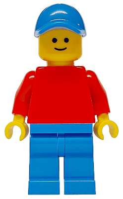 LEGO Plain Red Torso with Red Arms Blue Cap (pln196) Town / City Minifigure