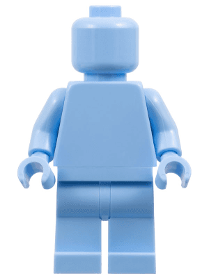 LEGO Plain Bright Light Blue Torso Bright Light Blue Legs Bright Light Blue Head (Monochrome) (pln200) LEGO Minifigure