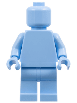 LEGO Plain Bright Light Blue Torso Bright Light Blue Legs Bright Light Blue Head (Monochrome) (pln200) minifigure