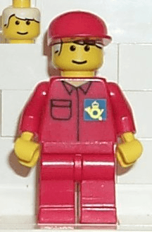 LEGO Post Office Blue Background Logo Red Cap (post003) minifigure