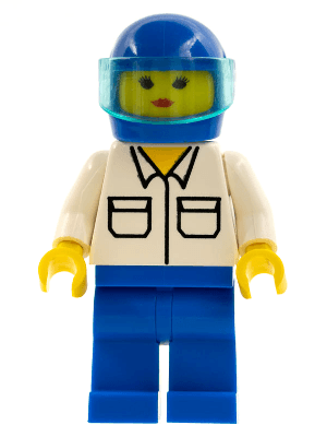 LEGO Shirt with 2 Pockets Trans-Light Blue Visor (rac011) Town / City Minifigure