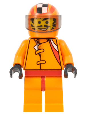 LEGO Racer Driver Car 56 Orange with Orange Checkered Helmet (rac017) LEGO Minifigure