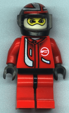 LEGO Racer Driver Red with White Balaclava (rac019) LEGO Minifigure