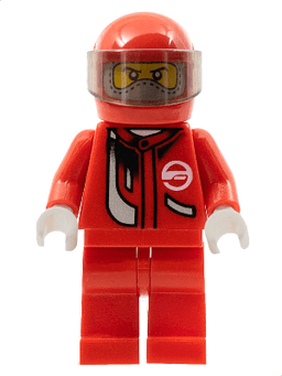 LEGO Racer Red with Light Bluish Gray Balaclava (rac034) minifigure