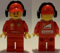 LEGO F1 Ferrari Marshall with Torso Stickers with Shell UPS Ferrari Santander and Kaspersky Logos Pattern (rac056) minifigure