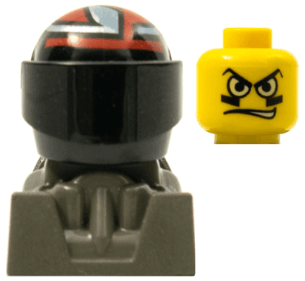 LEGO Racer Face Paint Dark Gray Body (rac090) LEGO Minifigure